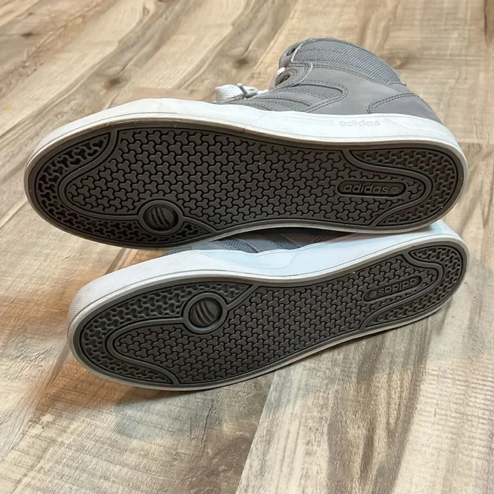 Adidas HiTop Neo Ortholite leather suede gray sz 7 (womens 8) good condition